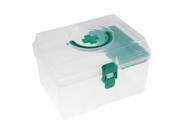 Unique Bargains Home Plastic Medicine Pill Storage First Aid Case Box Container Green Clear