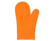 Unique Bargains Silicone Heat Insulated Hands Protector Pot Holder Oven Mitt Glove Orange