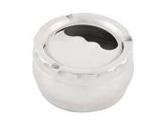 Home Stainless Steel Cylindrical Shaped Rotary Cigarette Ashtray Silver Tone