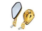 Unique Bargains 2pcs 10mm Thread Dia 360 Degree Adjustable Motorcycle Rearview Mirrors Gold Tone