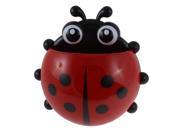 Bathroom Wall Suction Stand Ladybird Design Toothbrush Rack Holder Red