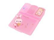 Pink Rectangle Shaped 4 Compartments Medicine Pill Storage Box Container