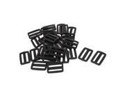 30 Pcs Black Hard Plastic Slide Rectangle Buckle Luggage Bag Replacement 3.2CM