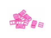 5pcs Fuchsia 10 11mm Webbing Band Plastic Curved Clasp Side Quick Release Buckle