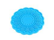 Blue Silicone Lace Doily Coasters Drink Tea Cup Mat 10cm Dia