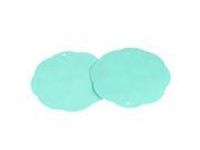 Unique Bargains Household Hot Canteen Pot Cup Table Protector Pad Coaster Cyan 2 Pcs