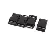 Unique Bargains 4pcs Black Plastic Curved Clasp Side Quick Release Buckle for 25mm Webbing Strap