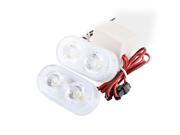 2 Pcs White 2 LED Car Warning Flashing Lamp DRL Daytime Running Light DC 12V