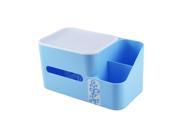 Unique Bargains Home Office Bar Plastic Cube Paper Tissue Box Holder Container Blue