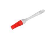 Silicone Round Shape Heat Resistant BBQ Utensil Cream Basting Brush Red Clear