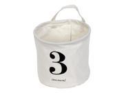 Arabic Numeral Three Print Binaural Storage Basket Bucket Organizer 2pcs