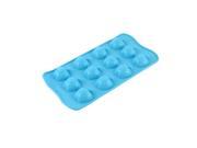 Silicone Smile Apple Shaped Jelly Biscuit Maker Ice Cube Tray Mold Blue