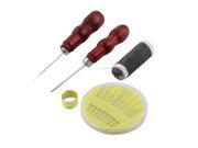 Hand Stitching Kit Thread Awl Needle Thimble Ring Sewing Tool Set 5 in 1