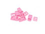 Pink Plastic Luaggage Side Quick Release Clasp Buckles 10 11mm Webbing Band 5pcs