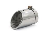 Unique Bargains Unviersal Auto Car Sliver Tone Oval Tip Exhaust Muffler Tail Pipe 125mm x 84mm