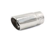 Unique Bargains Universal 55mm Inlet Stainless Steel Oval Slant Tip Exhaust Muffler Tail Pipe
