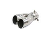 Universal Double Slanted Cut Tip Auto Car Exhaust Pipe Muffler Silencer 3 Inlet