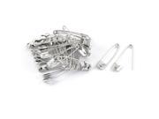 DIY Craft Clothes Sewing Knitted Safety Brooch Pin Silver Tone 35mm 50 Pcs
