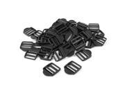 50pcs Backpack Black Hard Plastic Strapping Rectangle Buckle for 1 1 4 Band