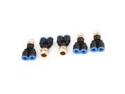 Unique Bargains 5 Pcs 1 4 PT Male Threaded 6mm Push in One Touch Pneumatic Quick Fittings