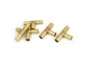 5 Pcs Brass T Shape 3 Ways Hose Barb Fitting Adapter Coupler Connector 12mm Dia