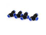 4pcs 8mm to 8mm Connector Air Pneumatic T Style Quick Joint Fittings Black Blue