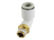 Unique Bargains 8mm Push In to Connect 10mm Male Thread Elbow Pneumatic Quick Fitting