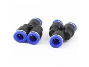 2pcs 10mm Push In Y Shaped Pneumatic Air Quick Fitting Joint Connector