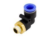 Unique Bargains 1 4 PT Male Thread to 12mm Dual Way 90 Degree Joint Pneumatic Quick Fittings