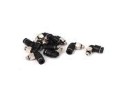 4mm to M5 L Shape Push in Pneumatic Quick Connecting Tube Fitting Coupler 10pcs