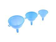 Unique Bargains 3 x Wine Refilled Reusable Plastic Filter Funnels Blue