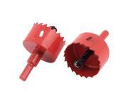 Unique Bargains 50mm Toothed BI Metal Hole Saw Cutter Drill Bit Red 2 Pcs for Aluminum Iron Wood