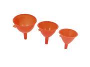 Unique Bargains 3 in 1 Home Kitchen Red Plastic 123mm 108mm 93mm Dia Water Filling Funnels