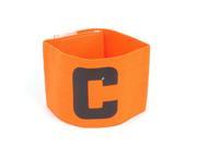 Hook Loop Fastener Letter C Printed Elastic Soccer Sports Captain Armband Orange