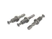 3pcs 9mm Male Thread Hex Shaped Shank Adapter w Reverse Screw for Drill Chuck