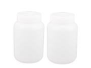 Unique Bargains 2PCS 500mL Clear White Plastic Laboratory Chemical Container Storage Bottle
