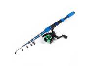 Unique Bargains 6 Sections Carbon Fiber Telescopic Fishing Rod 6.4Ft w 5.2 1 Spinning Reel Gear