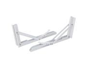 30cmx15cm Metal Long Release Triangle Folding Support Shelf Bracket White 2pcs