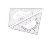 Unique Bargains Plastic Stationery 30 60 45 Degree Triangle Rulers Protractor Drawing Tool 2 Pcs