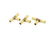 3Pcs 3 Way T Shaped 8mm Tube Connector Brass Fuel Hose Barb Fittings
