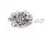 Stainless Steel 3mm Standard Wire Rope Cable Thimbles Rigging Silver Tone 50pcs