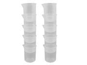 50ml Capacity Clear Plastic Measuring Cup Beaker Laboratory Set 10 Pcs