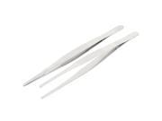 Unique Bargains Stainless Steel Pointed Tip Tweezers 8 Inch Length Silver Tone 2 Pcs