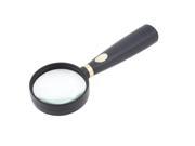 Plastic Grip Handheld 50mm Dia Magnifying Glass Magnifier Loupe 10X Black