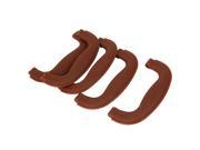 Home Cabin Drawer Box Plastic Bowing Pull Handle Knob Brown 5pcs