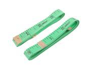Unique Bargains Tailor Dieting Pale Green Flexible Ruler Tape Measure 1.5M 2pcs