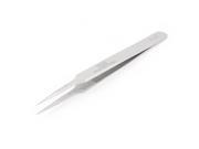 Silver Tone Stainless Steel Pointy Polished Tip Straight Tweezers 12.3cm