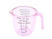 Kitchen Flour Sugar Milk Measurement Beaker Measuring Cup Mug Clear Pink 300ml