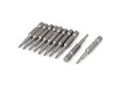 50mm Length 2.4mm T9 Tip Magnetic Torx Screwdriver Bits Gray 10 Pcs 50mm Length 2.4mm T9 Tip Magnetic Torx Screwdriver Bits Gray 10 Pcs