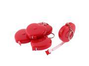 Dressmaker Plastic Shell Heart Style Retractable Measuring Tape Ruler 1.5 M 5pcs